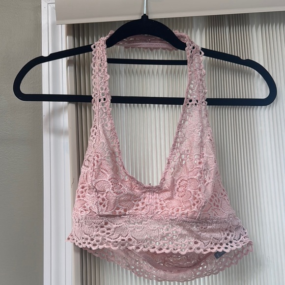 Pink Lace Halter Bralette - Picture 1 of 2